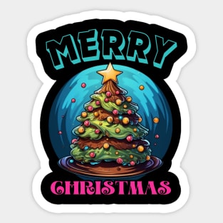 Christmas tree cake, merry christmas, usa Sticker